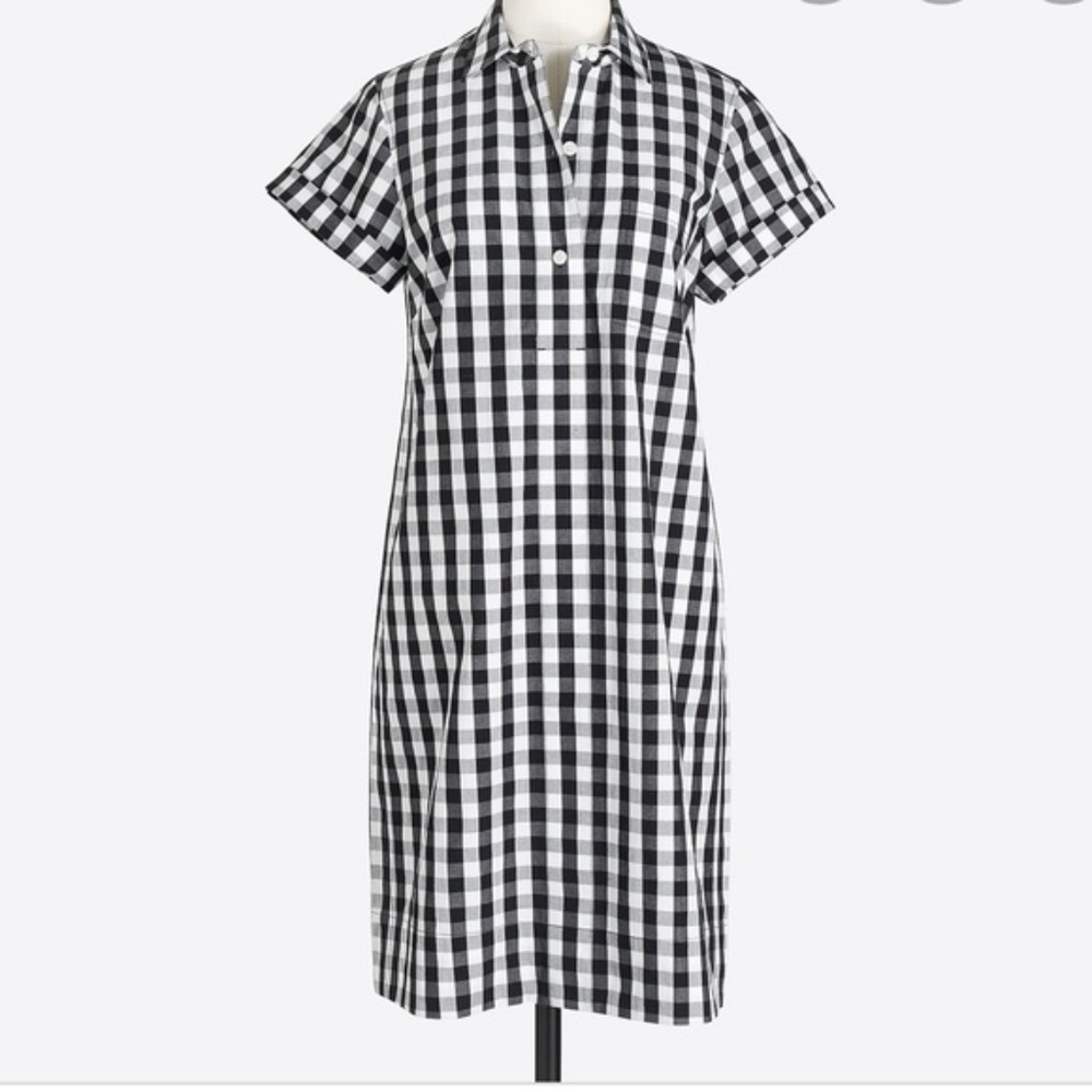 JCrew Gingham Shirt Dress Sz S